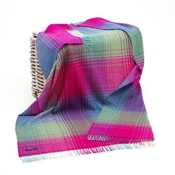 cashmere-throw-red-green-denim-herringbone-by-john-hanly