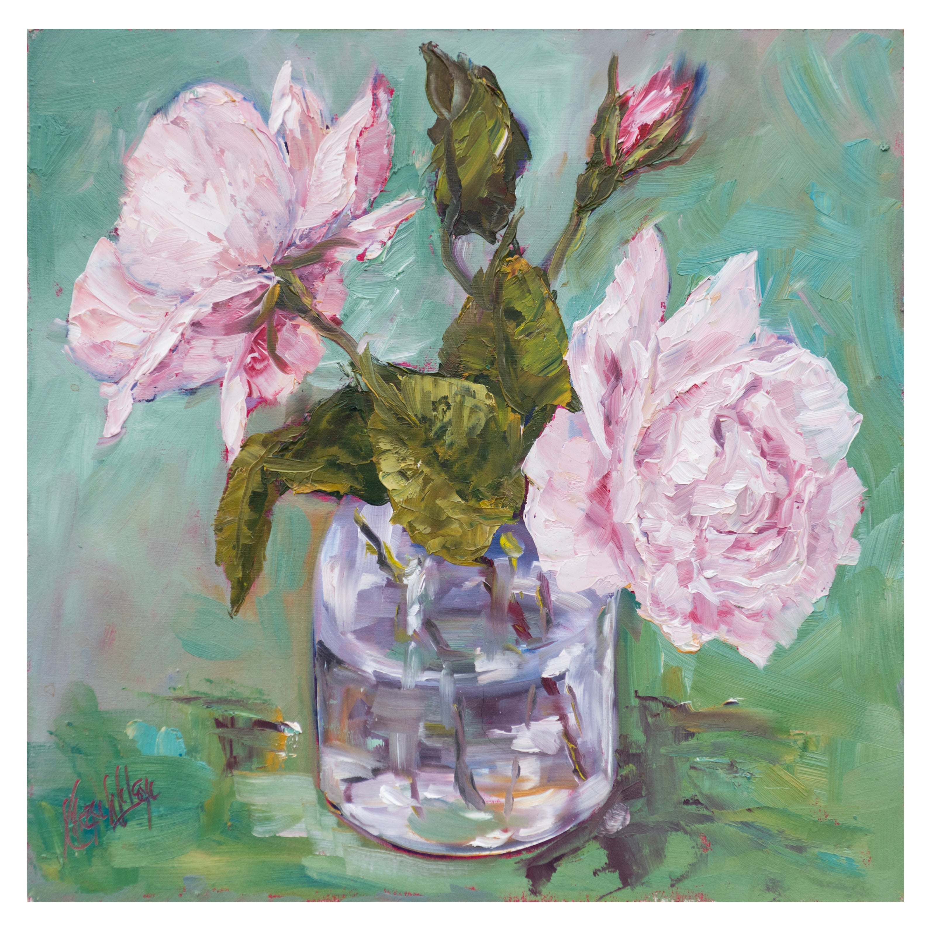 pink-roses-framed-print-by-karen-wilson