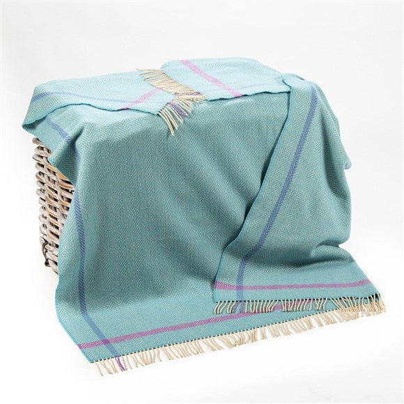 cashmere-throw---aqua-cream-purple-herringbone