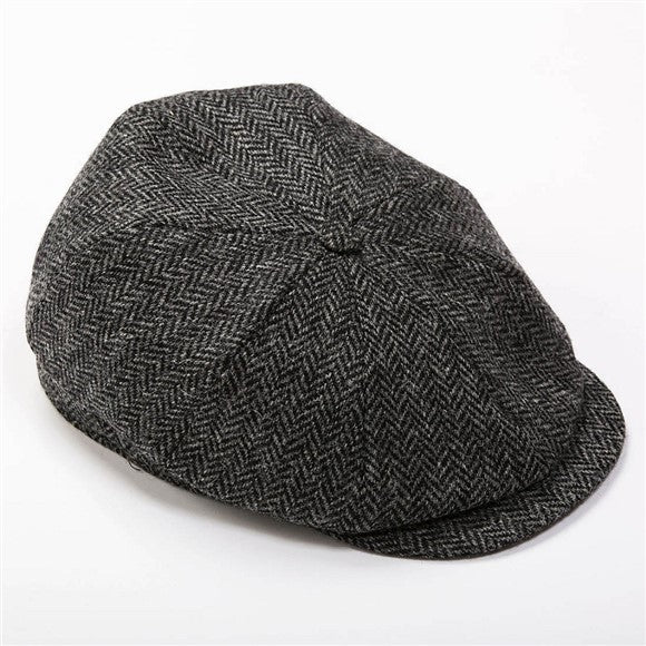 eight-piece-newsboy-cap-charcoal-grey-herringbone-by-john-hanly