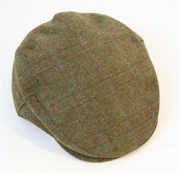 irish-tweed-cap-forest-green-rust-overcheck-by-john-hanly