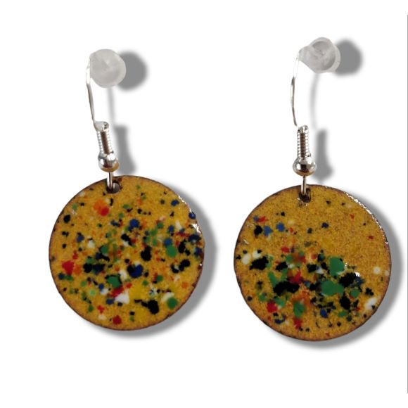 lucky-penny-yellow-enamel-earrings-by-carol-kelly